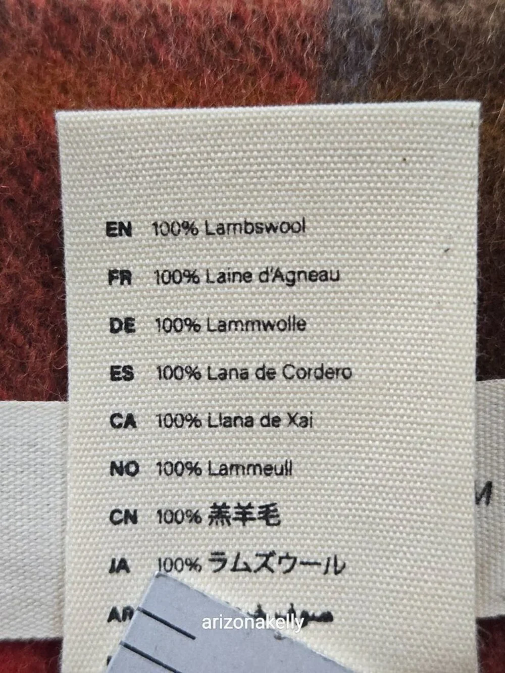 NWOT tbco Red Plaid Scarf Lambswool - Picture 8 of 12